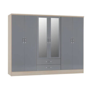 Nevada Grey 6 Door Wardrobe
